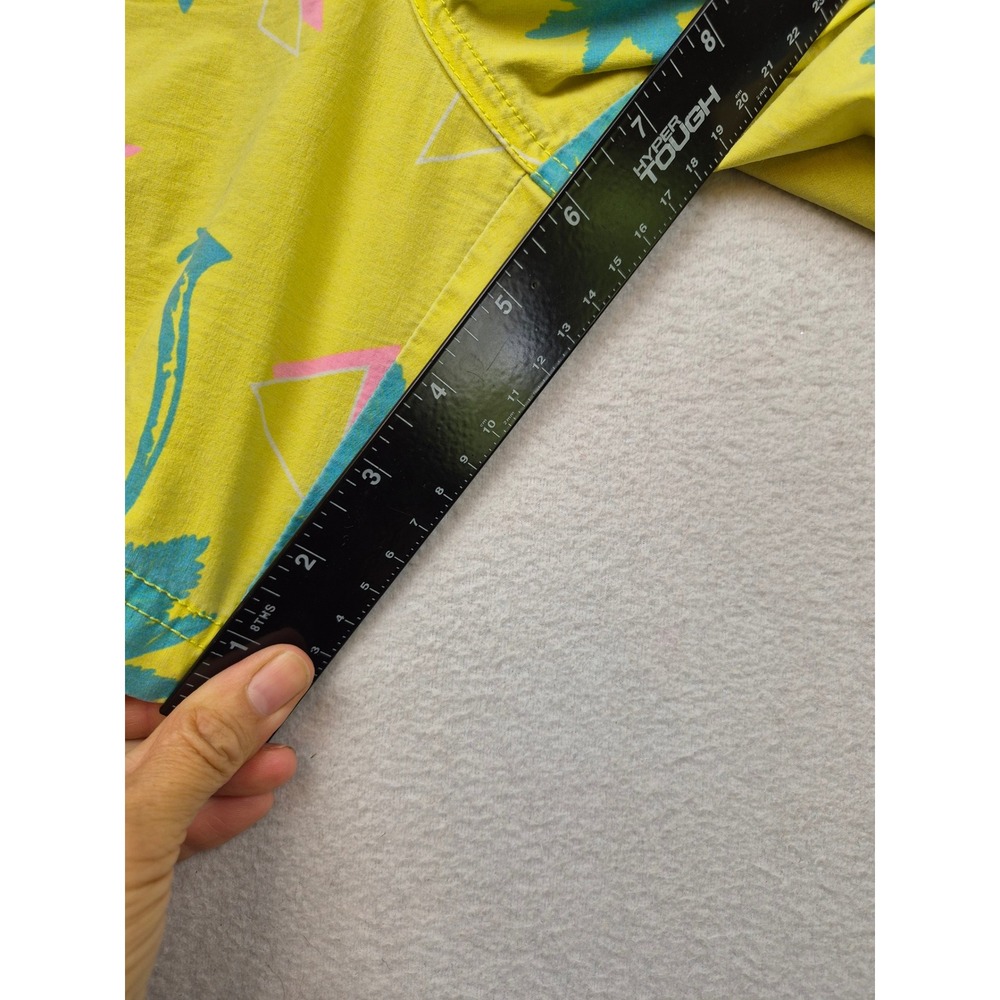 Party Pants Mens Yellow Palm Tree Retro Print Swim Trunks Board Shorts Size L - Picture 6 of 16